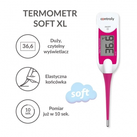 Termometr Elektroniczny LCD Medyczny Controly SoftXL
